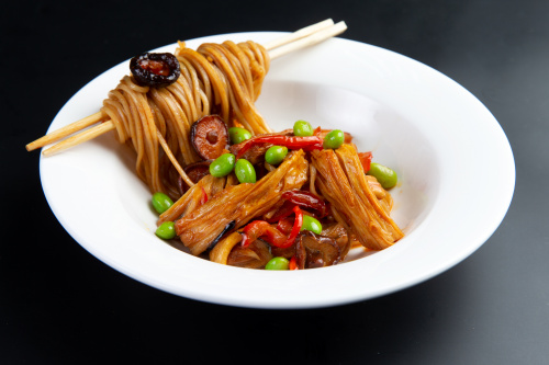 WOK с корейской спаржей